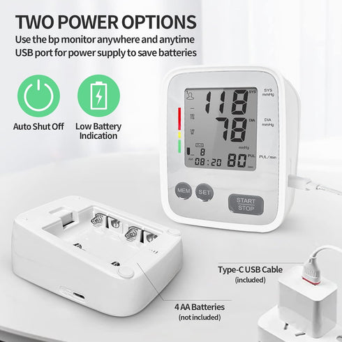 Blood Pressure Monitors for Home Use, Blood Pressure Monitor Upper Arm with Adjustable 9-17" Bp Cuff, 2x99 Memory, High Blood Pressure Machine wit...