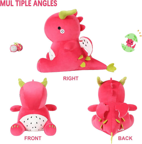 Ditucu Cute Dragon Fruit Dinosaur Stuffed Animals Plush Toys Dolls Soft Dino Pitay Plushie Birthday Gifts for Kids Girls Boys Red 12 inch...
