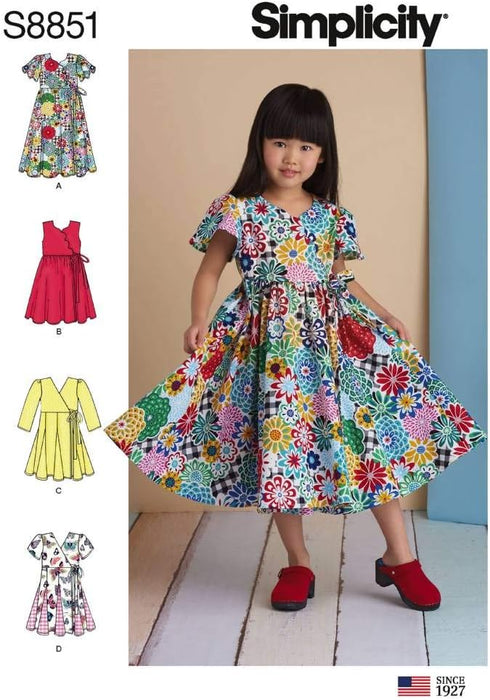 Simplicity Girl's Full Skirt Dress Sewing Patterns, Sizes 3-8...