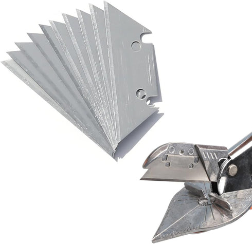 10 Pack Miter Shears Blade Replacement SK5 Steel Sharp Trunking Angle Shear Cutter Spare Blades for PVC PE Plastic Pipe Angular Scissors Chamfer S...
