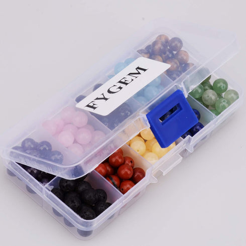 Natural Stone Beads 200pcs Mixed 8mm Round Genuine Real Beading Loose Gemstone Hole Size 1mm DIY Charm Smooth Beads for Bracelet Necklace Earrings...