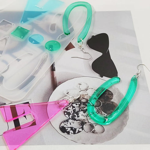 FineGood 12 Pcs Resin Molds Jewellery, Epoxy Resin Jewellery Making Kit Resin Earring Moulds Silicone Resin Moulds for Gem Pendant Necklace...
