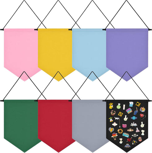 Wall Hanging Brooch Organizer Storage Board Colorful Enamel Pin Badge Canvas Display Banner Earrings Case Collection Holder 12.6x10in(Not Include ...