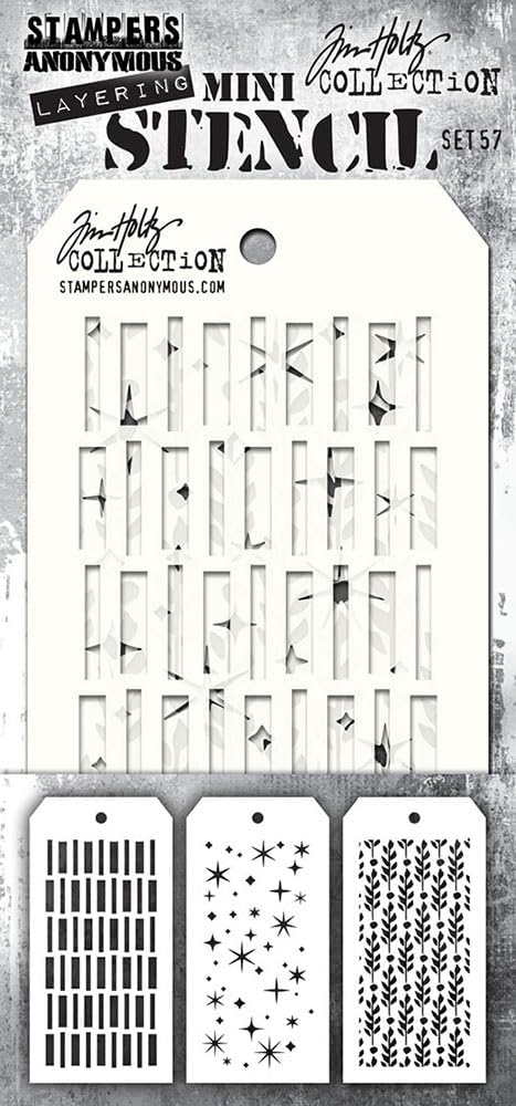 Stampers Anonymous - Tim Holtz - Layering Stencil - Mini Set 57 - Christmas Winter 2023 mst057...