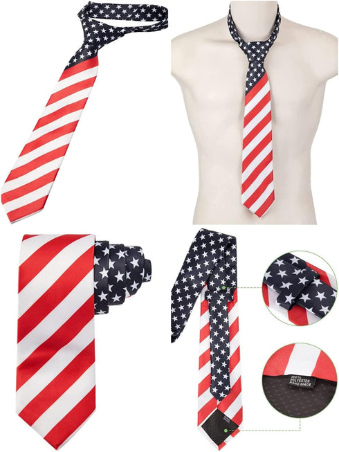 Awlsyj 4th of July Patriotic Costumes Set Elastic Suspenders Bow Tie Necktie Socks American Flag USA Independence Day Party...