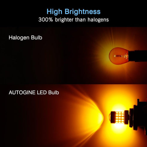4pcs 900 Lumens Super Bright 9-30V 1157 2057 2357 7528 BAY15D LED Bulbs 3014 54-EX Chipsets with Projector for Turn Signal Lights, Amber Yellow...