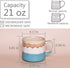 Bosmarlin Large Ceramic Coffee Mug, Big Tea Cup, 7 Colors to Choose, 21 Oz, Dishwasher and Microwave Safe, 1 PCS (Blue&White)...