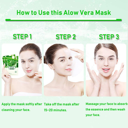 Aloe Facial Skincare Sheet Hydrating Moisturizing Revitalizing Facial Skincare Sheet for Dry, Oily, Sensitive and Tired Skin 25ml/0.8oz, Pack of 1...