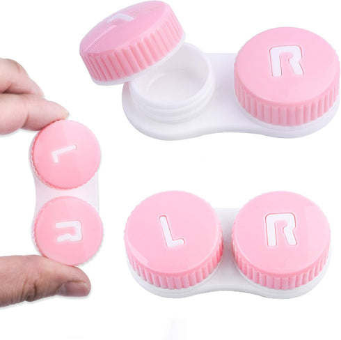 Contact Lens Case Portable Travel Box with Mirror Tweezers Remover Tool Solution Bottle...