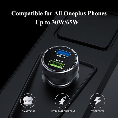 30W 65W Car Charger Compatible for Oneplus 13 12 13R 12R 11 10 9 Pro Open Pad 9R 8T 10T 8 7T Nord 3 4 N20 N300 N10 N100 N200 N30 SE 5G Car Charge ...