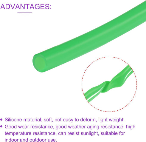 DMiotech 5/32" ID 1/4" OD 3.3 Feet Silicone Tube Green Industrial Silicone Tubing for Water Air Pump...