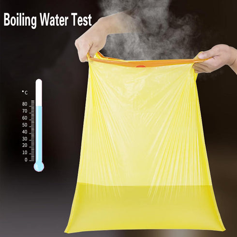 Small Garbage Bags for Bathroom, Kitchen Trash Bags Drawstring Unscented Yellow 4 Gal Clear Trash Can Liner...