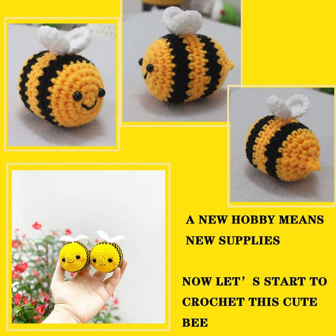 YWQZBHEMO 3 Pattern Crochet Kits - Crochet 3 Different Patterns Sets for Beginners/Experts - Rabbit, Chicken, Bee for Adult Starters, Kids, includ...