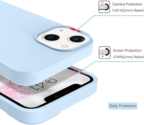 Telaso Compatible with iPhone 13 Case, Liquid Silicone Soft Gel Rubber iPhone 13 Phone Case Slim Fit Cover with Microfiber Lining Shockproof Prote...