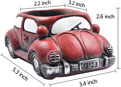 Cement Red Car Succulent Planter Flower Pots Succulent Plants Containers, Small Pot for Cactus Decor Planters for Indoor Plants...