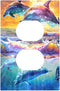 Dolphin Duplex Outlet Covers Wall Plate Decorative Electrical Receptacle Light Switch Cover 1 Gang Standard Size Wall Plate for Boy Girl Kids Room...