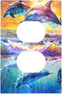 Dolphin Duplex Outlet Covers Wall Plate Decorative Electrical Receptacle Light Switch Cover 1 Gang Standard Size Wall Plate for Boy Girl Kids Room...