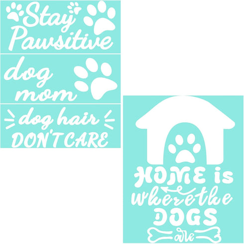 2pcs Craft Stencils Templates, Family Dog Theme Reusable Painting Stencils Set for Furniture Wall Home Decor DIY T-Shirt Decor...