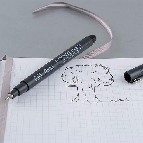 Pentel Arts Pointliner Drawing Pen, 5-Pack, Assorted Sizes, Black Ink (S20PBP5A)...