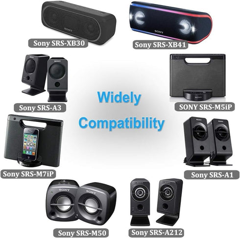 5V Speaker Charger Compatible with Sony AC-E0530 SRS-XB30 SRS-XB41 RDP-M5iP RDP-M7iP SRS-A1 SRS-A212 SRS-A3 SRS-M50 SRS-M55 Bluetooth Wireless Spe...
