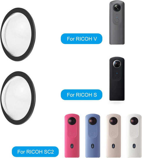 PULUZ Lens Guard PC Protective Lens Cover Case for Ricoh Theta SC2 / S/V Spherical Cameras Accessories Case Sticky Lens Protector...