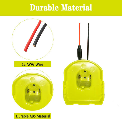 Power Wheel Adapter for Ryobi 18V Battery with 30A Fuse,With 12 Gauge Wire, Power Convertor for Rc Car, Robotics, Rc Truck,for Ryobi 18V P100 P102...