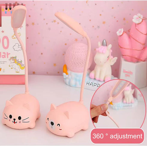 LED Desk Lamp?Mini Cat Night Light, Portable LED Table Light, Cute Foldable USB Rechargeable Reading Light Bedroom Children's Bedside Study (Green...