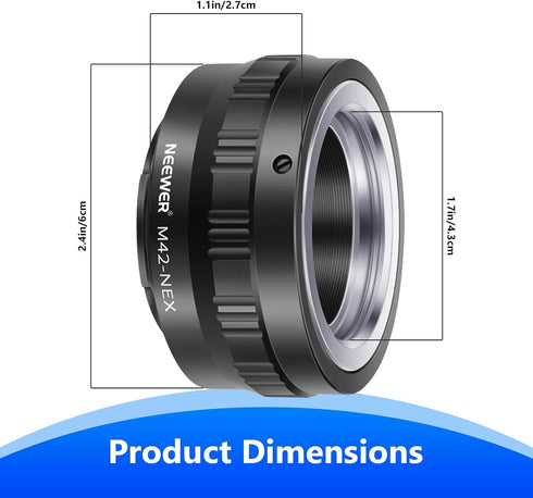 Neewer Lens Mount Adapter for M42 Lens to Sony NEX E-Mount Camera,fits Sony A7 A7S/A7SII A7R/A7RII A7II A3000 A6000 A6300 NEX-3 NEX-3C NEX-5 NEX-5...