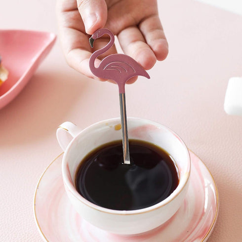 Maydahui 2PCS Flamingo Spoons 5.1 inch Animal Spoon18/10?304?Stainless Steel Dessert Coffee Stirring Spoon Teaspoon Tableware Kitchen Tools...