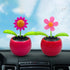 Red Solar Dancing Flower Car Dashboard Decorations - Funny Solar Powered Dancing Flower Pot Car Ornaments Flower Swinging Decoration for Car Decor...
