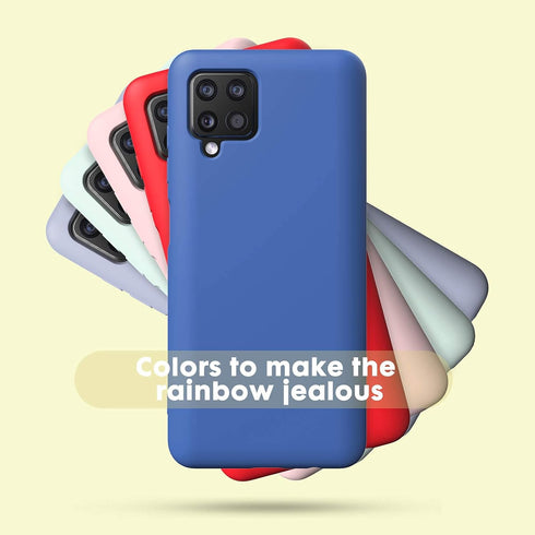 Samsung Galaxy A12 Case, Liquid Silicone Case with Microfiber Lining Thickening Shockproof Design Soft Gel Rubber Phone Case Cover for Samsung Gal...