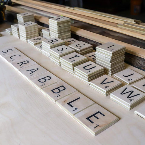 Scrabble Tile Letter Stencils 4 Inch - 28 Pack Scrabble Style Alphabet Stencil Templates for Painting on Wood, Reusable Plastic Stencils for Craft...