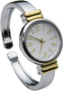 2Tone Metal Band Slim Case Women's Bangle Cuff Watch...