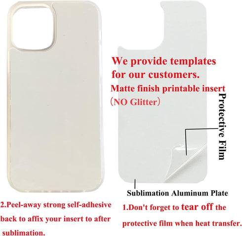 JUSTRY 5PCS Clear Sublimation Blanks Phone Case Bulk Covers Compatible with Apple iPhone 13 Pro, 6.1 Inch (2021),Easy to Sublimate DIY,2 in 1 2D S...