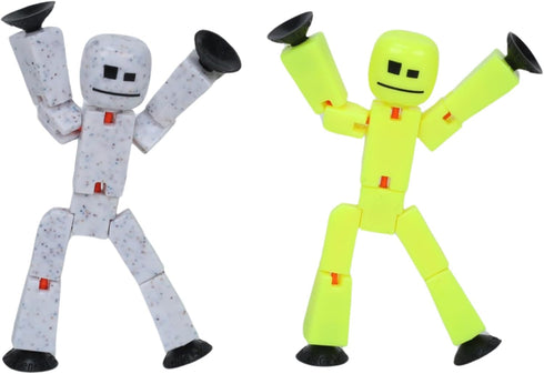 Zing StikBot Dual Pack - includes 2 StikBots - Collectible Action Figures and Accessories, Stop Motion Animation, Ages 4 and Up - Yellow Highlight...