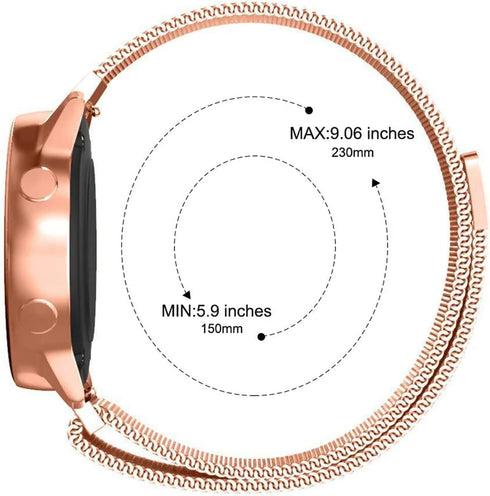 Compatible with Galaxy Watch 3 45mm/Samsung Galaxy Watch 46mm/Gear S3 Frontier/Classic Band, 22mm Stainless Steel Strap Replacement for Pro/Samsun...