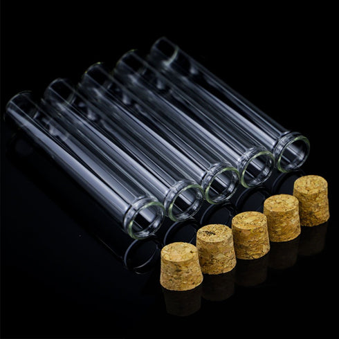 DEPEPE 30pcs 25ml Glass Test Tubes, 20×100mm Clear Flat Test Tubes with Cork Stoppers for Plants, Scientific Experiments, Bath Salt and Candy Stor...