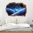 HERRA 3D Planet Universe Galaxy Outer Space Wall Decal Spacecraft Astronaut Wall Stickers, Peel and Stick Removable Space Capsule Window Wall Stic...