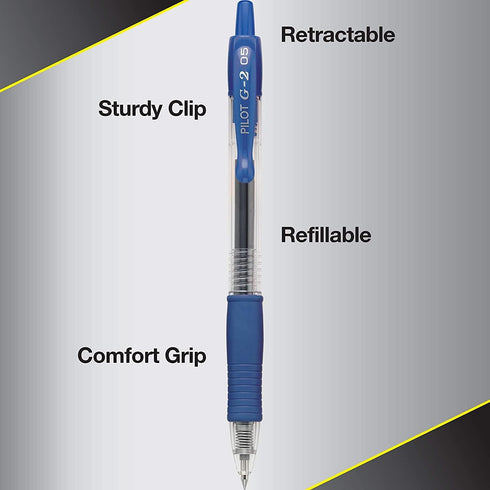 Pilot, G2 Premium Gel Roller Pens, Extra Fine Point 0.5 mm, Pack of 14, Blue...