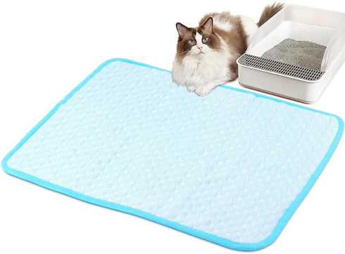 Cooling Mat Pad for Dogs Ice Silk Mat Dog Cooling Pad Summer Keep Your Pet Cool Pet Cool Mats for Dog and Cat Use in Crate Kennel Sofa Bed(S/50X40...