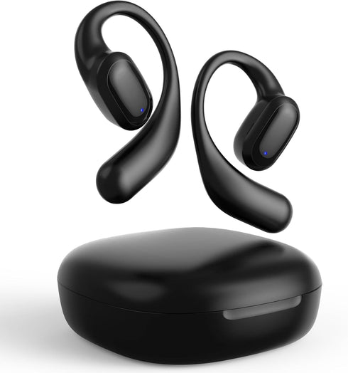 Open Ear Headphones, Bluetooth 5.3 Wireless Earbuds with Earhooks, 75 Hours Playtime, Fast Charging, Sweat Resistant, Digital Display Charging Cas...