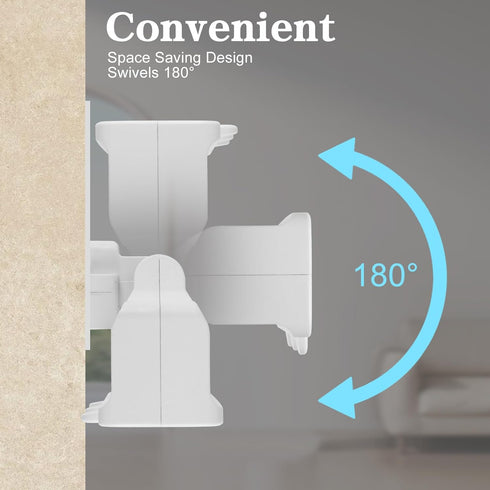 UL Listed 3 Outlet Wall Adapter, FiiMan 3-Prong Grounded 180 Degree Swivel Wall Plug Adapter Adjustable 3 Way Outlet Extender Tap (1 Pack, White)...