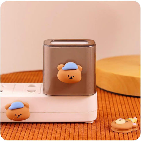 Kawaii Bear Cable Protector Compatible with iPhone Charger,Cute Cartoon Pattern 3D Design for Women Girl,Soft Charging Cord Protector Data Cable S...