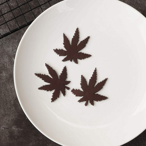 (THIN and SHALLOW) Marijuana Leaf Embossed Fondant Maple Silicone Mold for Chocolate Candy Gum Paste Polymer Clay Resin Kitchen Baking Sugar Craft...
