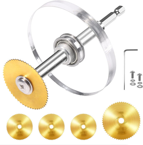 Upgraded 1/4" Hex Shank PVC Pipe Inside Cutter (4 PCS Titanium Coated Saw Blades), PVC Cutting Tool with Scaled Adjustable Depth Gauge for Cutting...