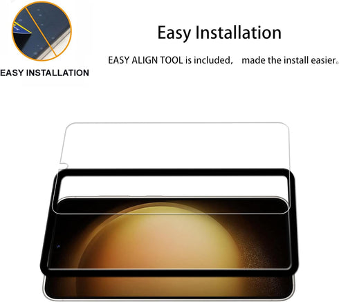 Easy Alignment Frame Designed For Samsung Galaxy S23 5G Tempered Glass Screen Protector 2-Pack Camera Lens Protector Film 2-Pack......