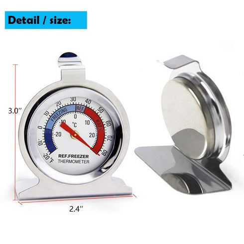 Refrigerator Freezer Large Dial Thermometer Aulufft 6 Pack Classic Series Fridge Freezer Alarm Thermometer Internal Temperature Gauge for Kitchen ...