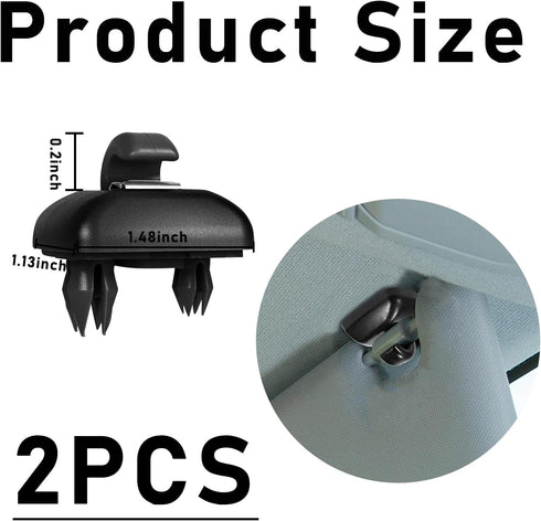 2 PCS Sun Visor Bracket Hook Clip, Upgraded Base Makeup Mirror Fixing Bracket, Car Interior Sunscreen Holder Hook, Compatible with A3 A4 LA 5A 6L ...