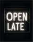 Posterizer 1 pcs-OPEN LATE sign poster with neon font 2-Kitchen & Bar Art-Gift for Men Women Teens-Art Poster Print for Home, Office, Store, Bar- ...