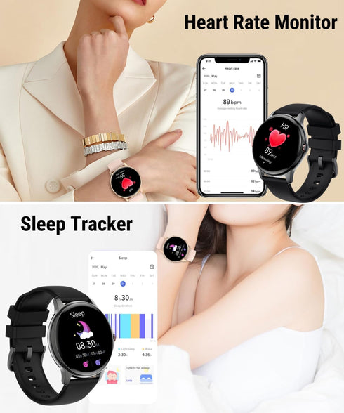 Holiday Smart Watches for Men Women with Answer Make Calls, 1.32" Digital Fitness Watch with Heart Rate Monitor Sleep Step Counter Tracker, IP68 W...